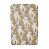 Abstract Gray Marble Texture with Flowing Gold バスマット (正面縦)