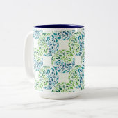 Abstract Green And Blue Pattern ツートーンマグカップ (正面左)