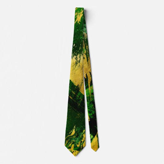 Abstract Green and Gold Metal Textures ネクタイ (正面)