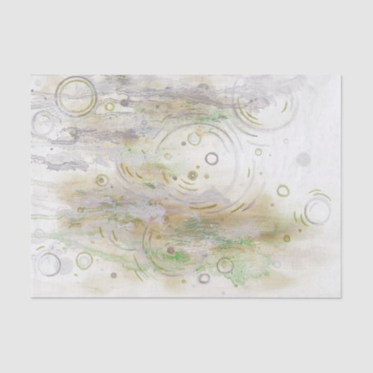 Abstract Green Beige Gray Decoupage Tissue Paper 薄葉紙 (正面)