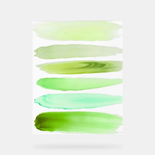 Abstract Green Brush Art – Fresh Minimal Decor アクリルサイン (正面)