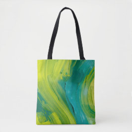 Abstract Green Brushstroke Tote Bag – Modern Artis トートバッグ
