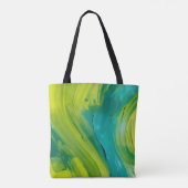 Abstract Green Brushstroke Tote Bag – Modern Artis トートバッグ (裏面)