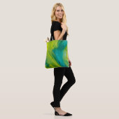 Abstract Green Brushstroke Tote Bag – Modern Artis トートバッグ (モデル)