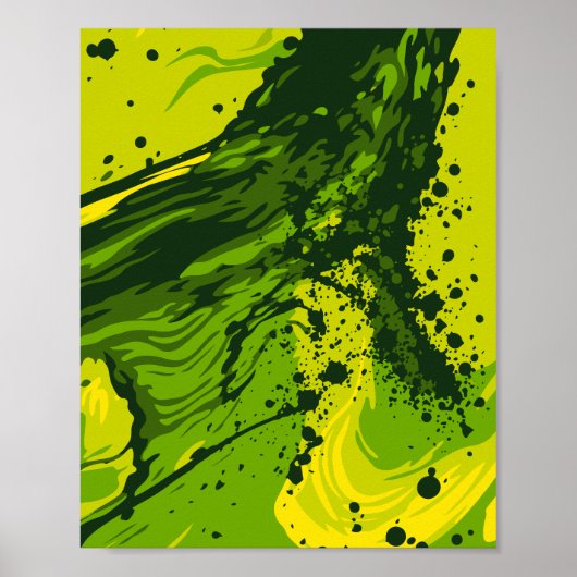 Abstract Green Energy Splash ポスター (正面)