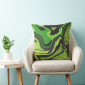 Abstract Green Flowing Pattern クッション (椅子)