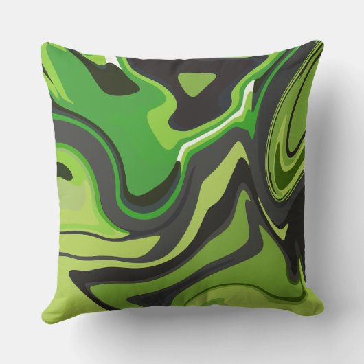 Abstract Green Flowing Pattern クッション (裏面)