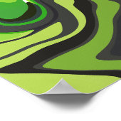 Abstract Green Flowing Pattern ポスター (角)
