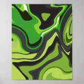 Abstract Green Flowing Pattern ポスター (正面)