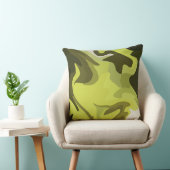 Abstract Green Fluid Art with Dark Accents クッション (椅子)