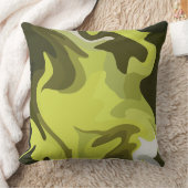 Abstract Green Fluid Art with Dark Accents クッション (ブランケット)