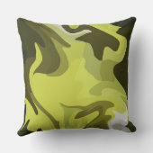 Abstract Green Fluid Art with Dark Accents クッション (裏面)