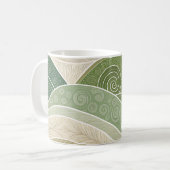 Abstract Green Hills Art Mug | Modern Nature コーヒーマグカップ (正面左)