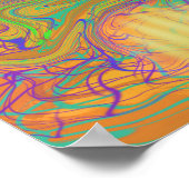 Abstract Green Wall Art ポスター (角)