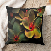 Abstract Green Yellow Red Fractal Art Flower クッション (ブランケット)