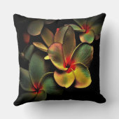 Abstract Green Yellow Red Fractal Art Flower クッション (裏面)