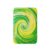 Abstract Green Yellow Spiral Art バスマット (正面縦)