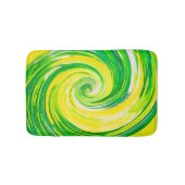 Abstract Green Yellow Spiral Art バスマット (正面)