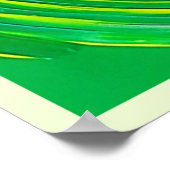 Abstract Green Yellow Spiral Art ポスター (角)