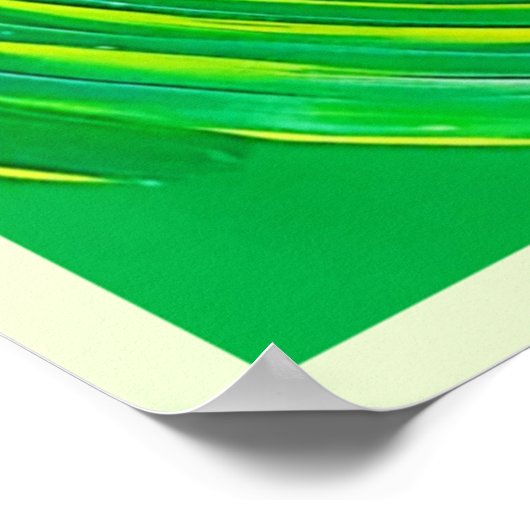 Abstract Green Yellow Spiral Art ポスター (角)