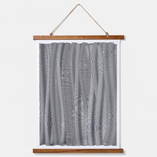 Abstract Greyscale Geometric Pattern Tapestry  吊り下げ型タペストリー (正面)