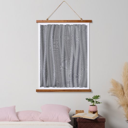 Abstract Greyscale Geometric Pattern Tapestry 吊り下げ型タペストリー (寝室)