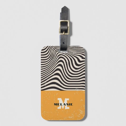 Abstract grunge aesthetic minimal Monogram ラゲッジタグ (正面縦)