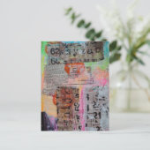 Abstract Grunge Numbers Letters collage  ポストカード (スタンド正面)