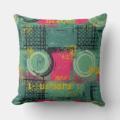 Abstract Grunge Pattern with Geometric Shapes (1) クッション (正面)