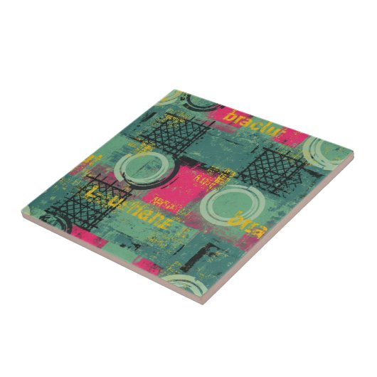 Abstract Grunge Pattern with Geometric Shapes (1) タイル (側面)