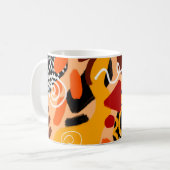 Abstract Hand Drawing Geometric Shapes Brush Strok コーヒーマグカップ (正面左)