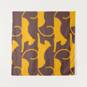 Abstract Hand Drawing Leopard Cheetah Panther Cat  タペストリー (正面(横))