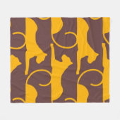Abstract Hand Drawing Leopard Cheetah Panther Cat  フリースブランケット (正面(横))