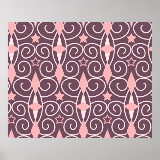 Abstract Hand Drawing Ornamental Geometric Shapes ポスター (正面)