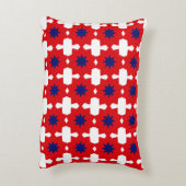 Abstract Hand Drawing Retro 70s Geometric Tile Cer アクセントクッション (裏面(縦))