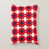 Abstract Hand Drawing Retro 70s Geometric Tile Cer アクセントクッション (正面(垂直))