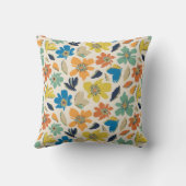 Abstract Hand-Drawn Boho Floral Pattern クッション (裏面)