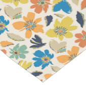 Abstract Hand-Drawn Boho Floral Pattern ショートテーブルランナー (コーナー)