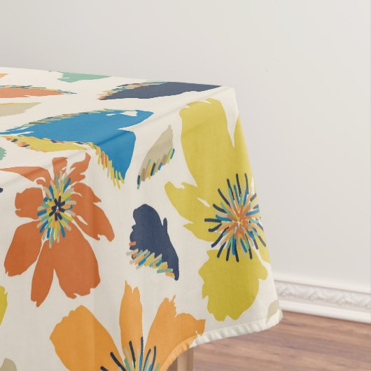 Abstract Hand-Drawn Boho Floral Pattern テーブルクロス (インサイチュ)