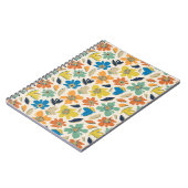 Abstract Hand-Drawn Boho Floral Pattern ノートブック (左側)