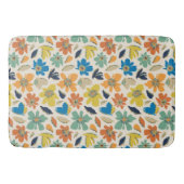 Abstract Hand-Drawn Boho Floral Pattern バスマット (正面)