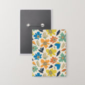 Abstract Hand-Drawn Boho Floral Pattern 缶バッジ (正面/裏面)