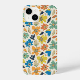 Abstract Hand-Drawn Boho Floral Pattern iPhone 14ケース