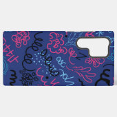 Abstract Hand-Drawn Scribble Pattern on Blue Samsung Galaxyケース (裏面横)