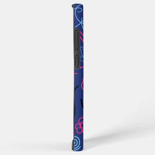 Abstract Hand-Drawn Scribble Pattern on Blue Samsung Galaxyケース (右側面)