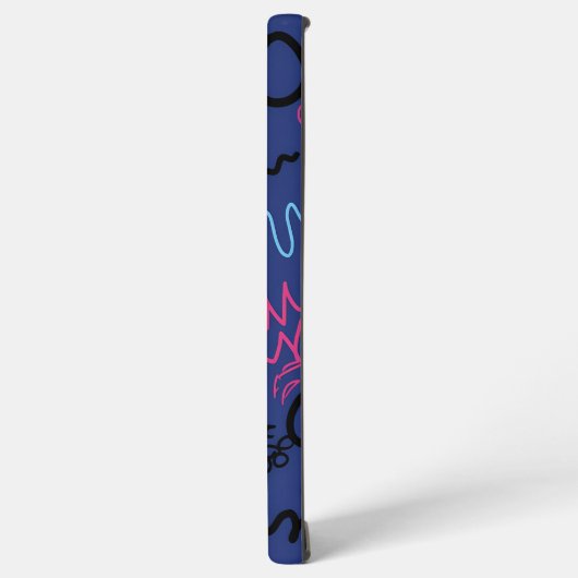 Abstract Hand-Drawn Scribble Pattern on Blue Samsung Galaxyケース (左側面)