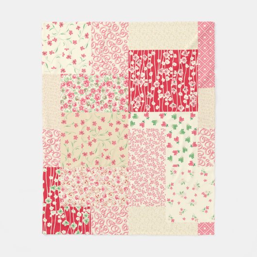 abstract hand drawn seamless patchwork pattern wit フリースブランケット (正面)
