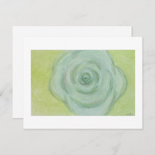 Abstract hand-drawn White Rose Flat Card シーズンカード (正面/裏面)