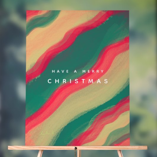 Abstract Hand Painted Pattern Flat Holiday Card アクリルサイン (ニュートラル)