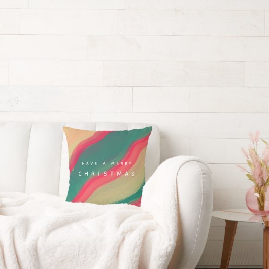 Abstract Hand Painted Pattern Flat Holiday Card クッション (ソファ)